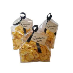 Torkade skivor av rosenkvitten som naturgodis från Fristorps gård.