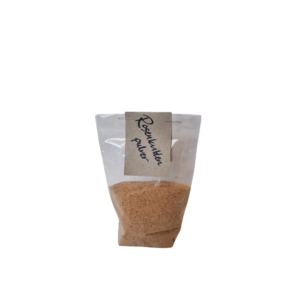 Pulver av rosenkvitten från Fristorps gård i burk eller skål.